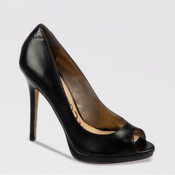 Sam Edelman, ELLA Black Patent leather dress peep-toe heels. NEW in box - Picture 2 of 7